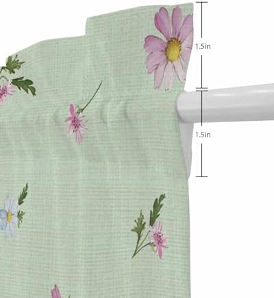 Flower Green French Door Curtain with Tieback