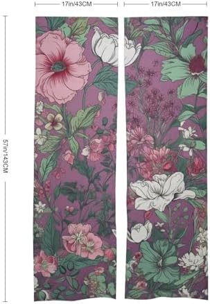 Japanese Noren Door Curtain with Green Flowers Design