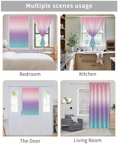Yomandocix Rainbow Self Adhesive Curtains for Windows