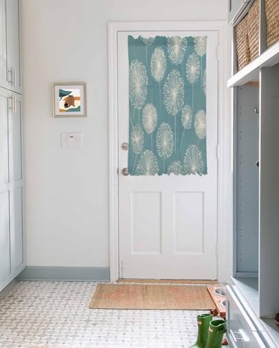 White Dandelion French Door Curtain with Rod Pocket