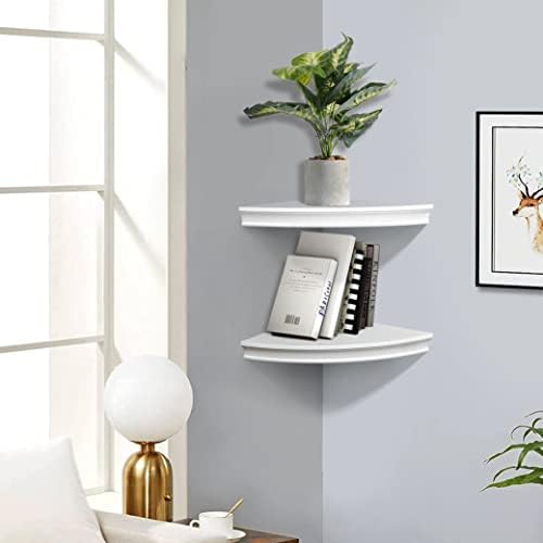 AHDECOR White Floating Corner Shelves Set of 2