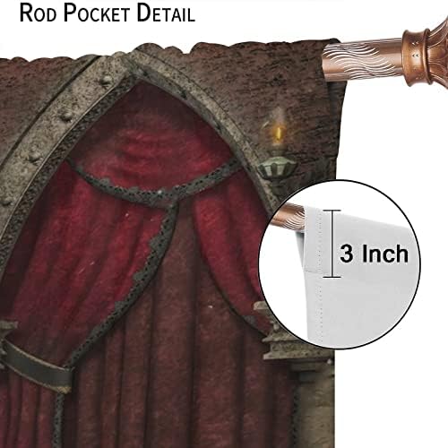 Gothic Curtains 2 Panel Set 42x45 Black Red