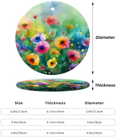 Christmas Ornaments Wildflower Ceramic Pendant Decor