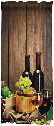 French Sidelight Front Door Curtain 25x40 Wine Green Grape