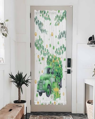 Green Truck Clover French Door Curtain Panels