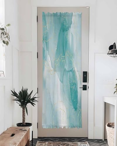 Green Marble French Door Curtain with Tieback