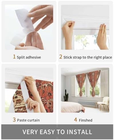 Yomandocix Southwest Self Adhesive Curtains 35x63 Inches 1