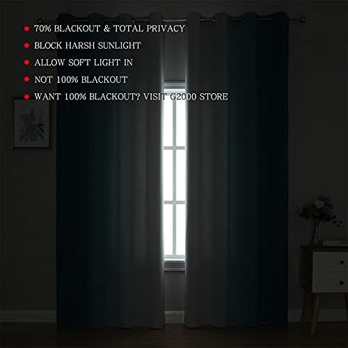 G2000 Ombre Teal Grey Window Curtains 95 Inches Long 2 Panels Set