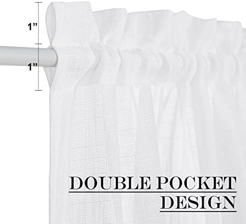 NICETOWN Sheer Door Curtain with Tieback 36W x 80L