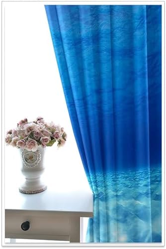 Homxi Seawater Blue Blackout Curtains 2 Panels