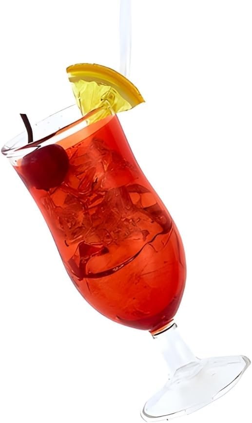 Kurt Adler Red Tropical Drink Glass Ornament 55 Inch