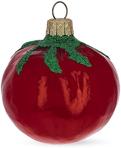 Shiny Tomato Mini Glass Christmas Ornament 28 Inches