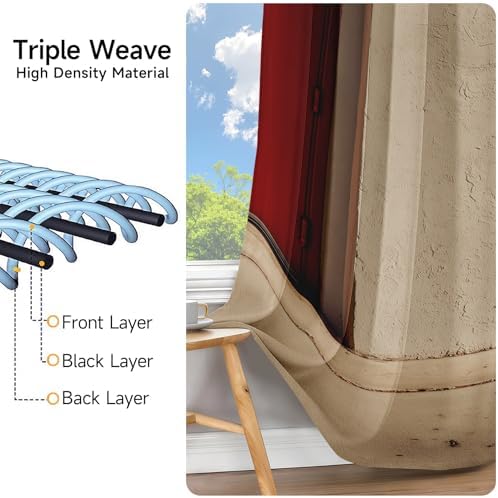 Concrete Frame Doorway Curtains 84 Inch Long with Grommet - 2 Panel Set