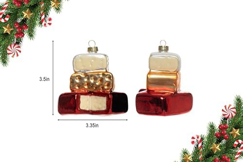 2 Count Glass Cheese Christmas Ornaments for Tree