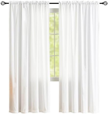 Sheer Privacy Curtains 95 Inch Length 2 Panels White Silky-Soft Tencel Velvet