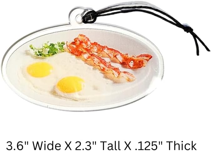 Set of 6 Realistic Acrylic Bacon Ornaments Made in the USA