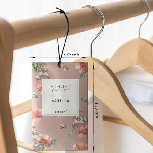 LIFFLY 14 Pack Scented Sachets Lavender Rose Jasmine Ocean Vanilla Sandalwood Gift Box