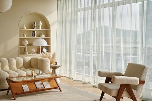 Dsnyu 52x63 Sheer Curtains for Living Room Kitchen Bedroom