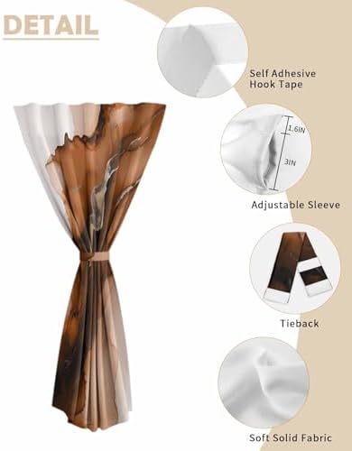 Yomandocix 47x63 Inch Blue Marble Self Adhesive Curtains for Windows