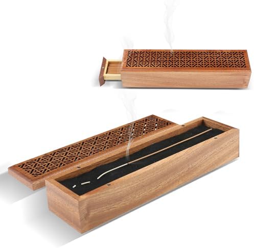 Incense Holder Burner with Ash Catcher and Storage Drawer
