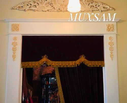 Wood Appliques Long Decorative Carved Onlays 2Pcs 11x236 Inch