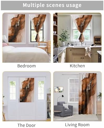Yomandocix 47x63 Inch Blue Marble Self Adhesive Curtains for Windows