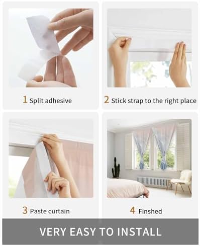 Navy Blue Coastal Wave Self Adhesive Curtains for Windows