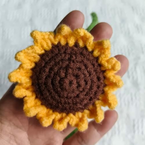 2 Pack Crochet Sunflower Car Hanging Ornament for Women
