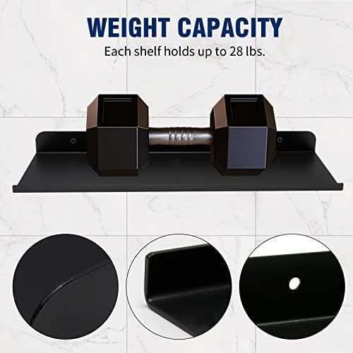 Matte Black Floating Wall Shelf 2 Pack