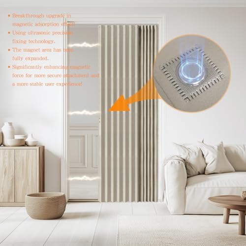 Jilron Accordian Door Curtain Blackout 1 Panel Off White