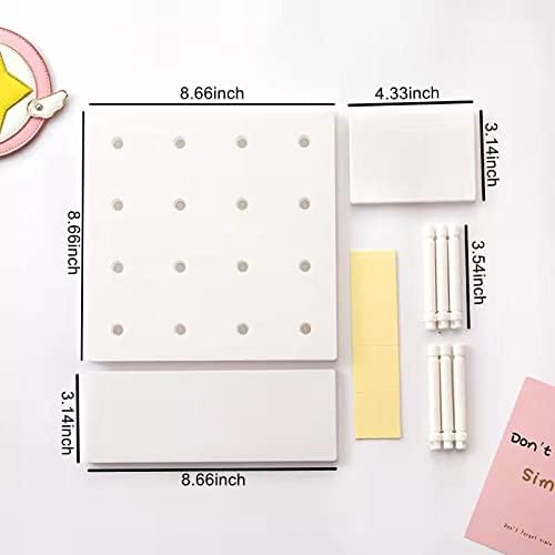 Pegboard Shelf Set with Hooks No Drilling