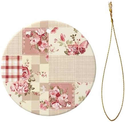 DXTKWL Christmas Rose Butterfly Ceramic Pendant Decor