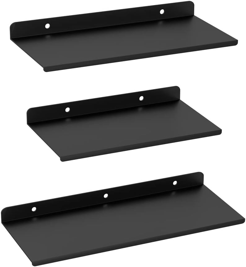 Alonsoo Stainless Steel Floating Shelves Organizer 3 Pack