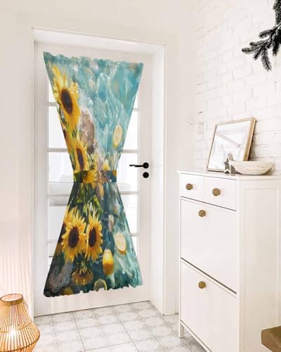 Sunflower Lemon French Door Curtain Panels