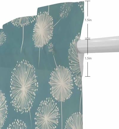 White Dandelion French Door Curtain with Rod Pocket