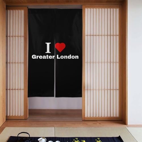 I Love Greater London Blackout Curtain Panels 34x56in Door Covering