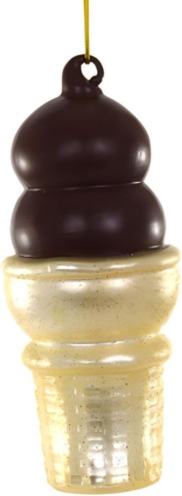 Cody Foster Co Chocolate Dipped Cone Ornament 4 Inches