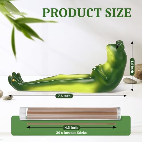 Green Frog Incense Stick Holder with 30 Sticks