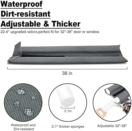 Gigbuff Cam Door Draft Stopper 30-36 Inches Gray