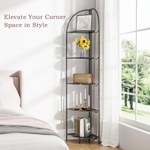 Crofy Foldable 5 Tier Corner Shelf Unit