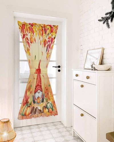 Red Gnomes Fall French Door Curtain