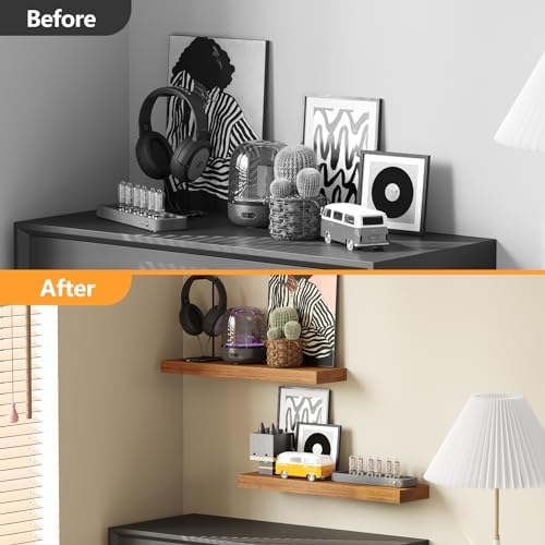 BAMEOS 24x6 Wall Shelf Set with 2 Shelves