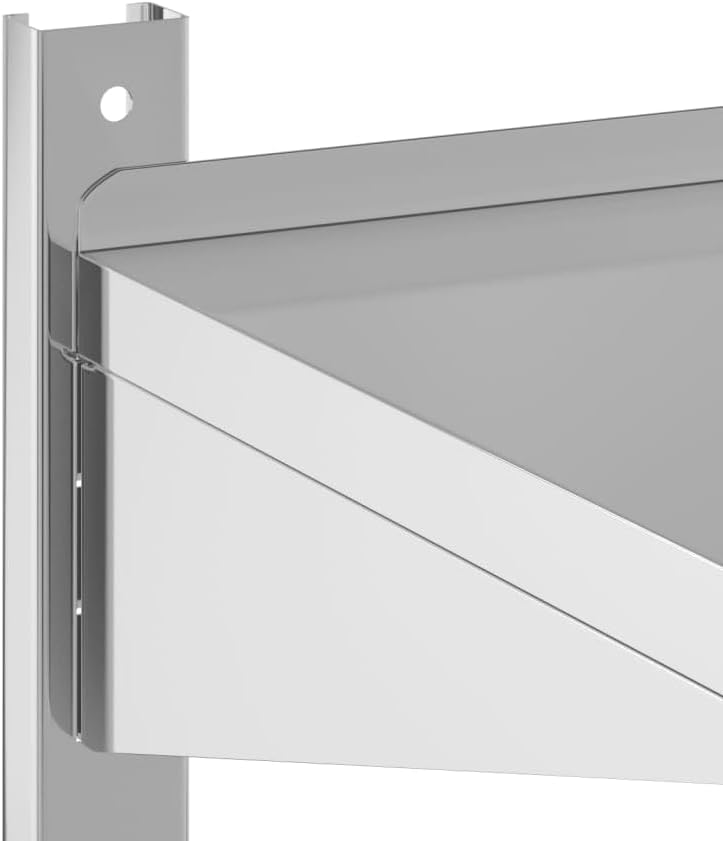 vidaXL Wall Shelf Silver Stainless Steel 295 x 157 x 236 in