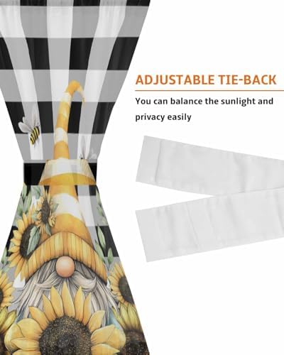 Yellow Dwarf French Door Curtain with Sunflower Hat Design