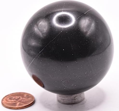 2 Inch Black Onyx Sphere with Inclusions Decorative Crystal Ball