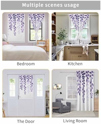 Yomandocix Purple Ombre Self Adhesive Blackout Curtains 35x48 Inches