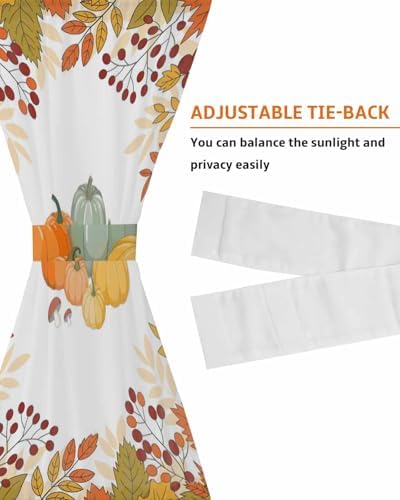 Orange Thanksgiving French Door Curtain