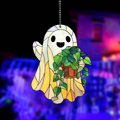 4PCS Halloween Ghost Hanging Ornament with Pumpkin and Beer Cup