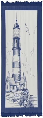 Nautical Lighthouse Curtains for French Doors