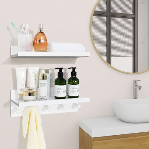 Ollieroo Set of Four Floating Book Shelves White